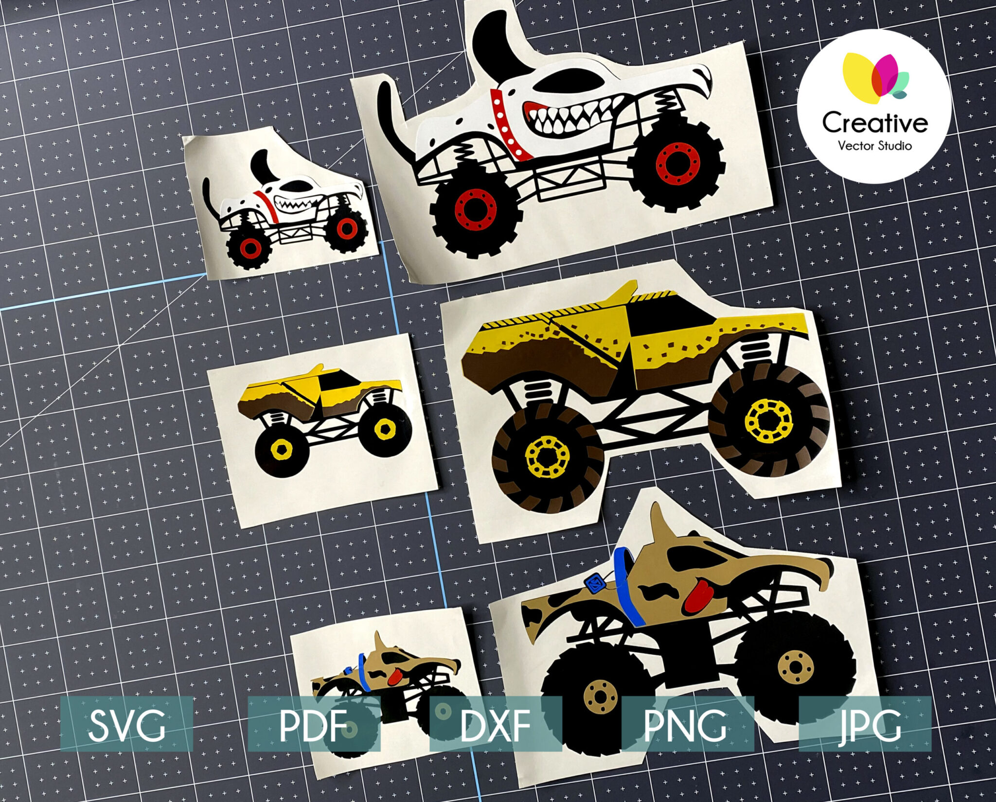Download Monster Truck SVG Bundle #1 | Creative Vector Studio