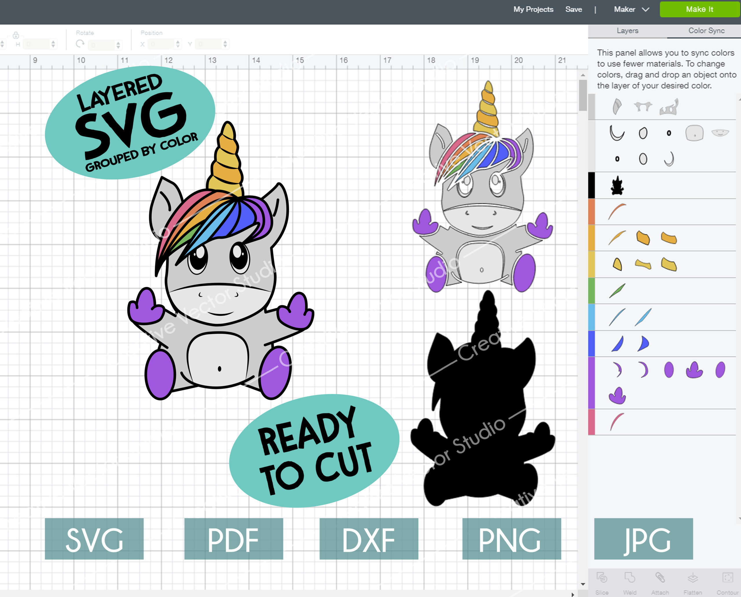 Download Today I M A Unicorn Svg Png Dxf Cut Files Creative Vector Studio