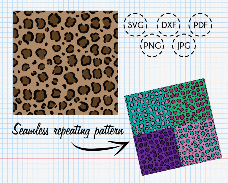 SVG Leopard Skin, Seamless Pattern digital download