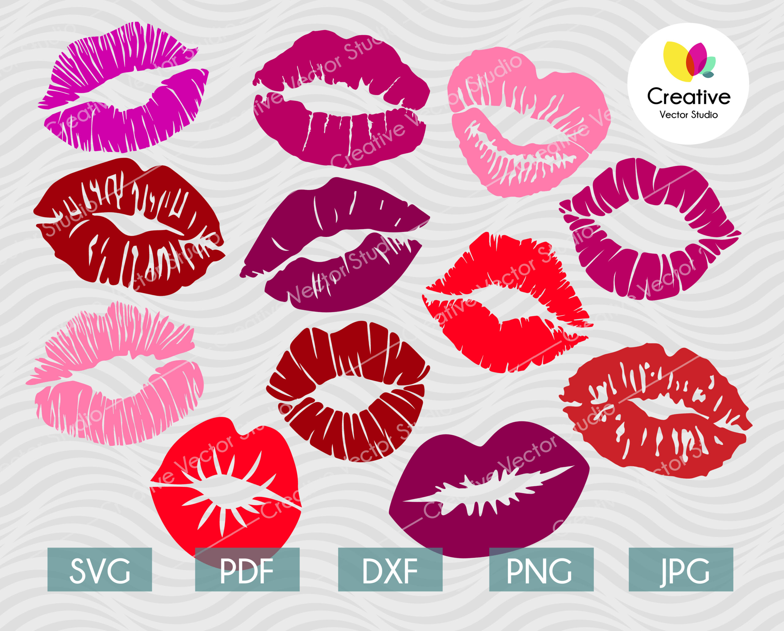 Kiss Lips SVG Bundle Cut File | Creative Vector Studio