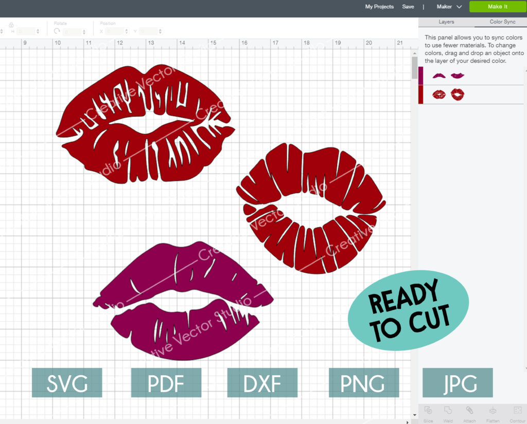 Kiss Lips SVG Bundle Cut File | Creative Vector Studio