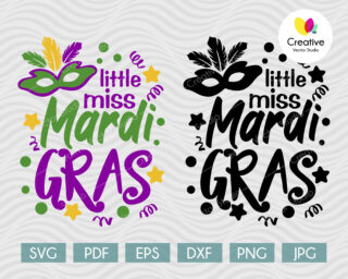 Little Miss Mardi Gras SVG