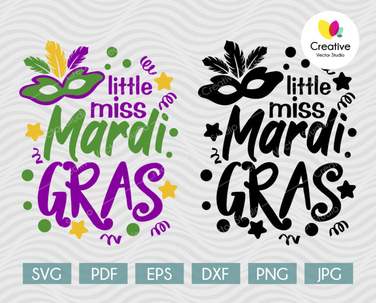 Download Little Miss Mardi Gras SVG | CreativeVectorStudio