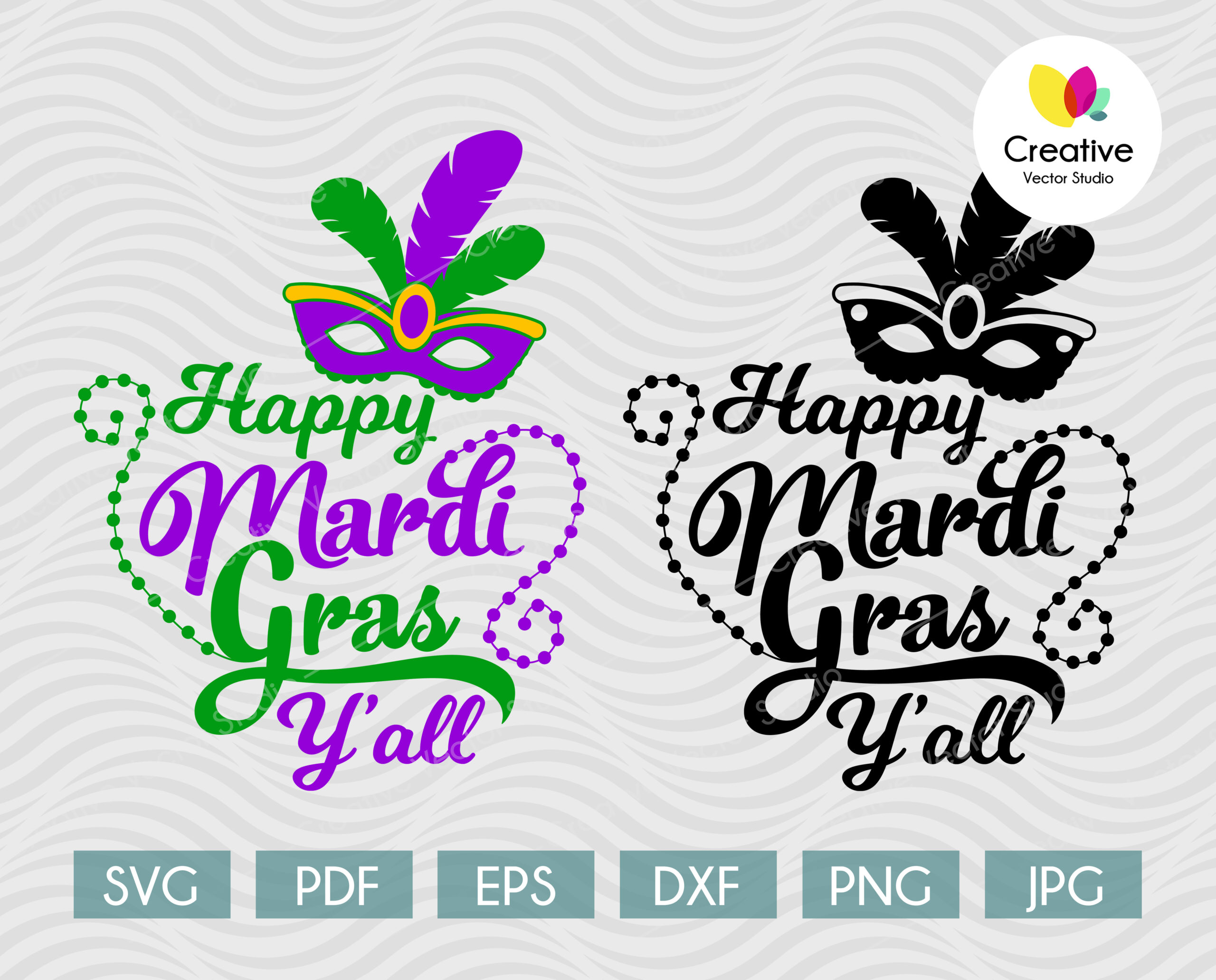 Happy Mardi Gras Y'all SVG Creative Vector Studio