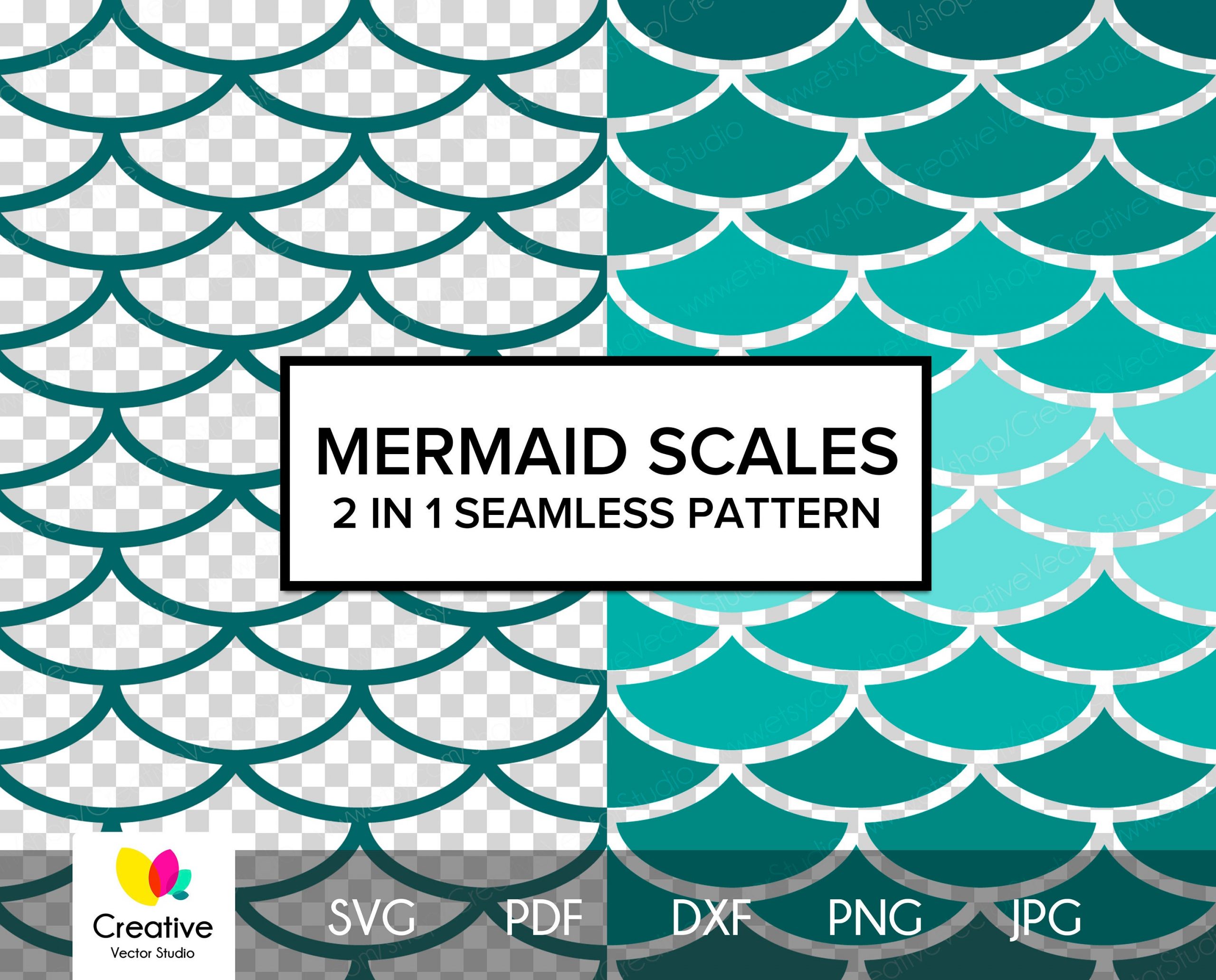 Mermaid Scales Svg Seamless Pattern 1 Creative Vector Studio