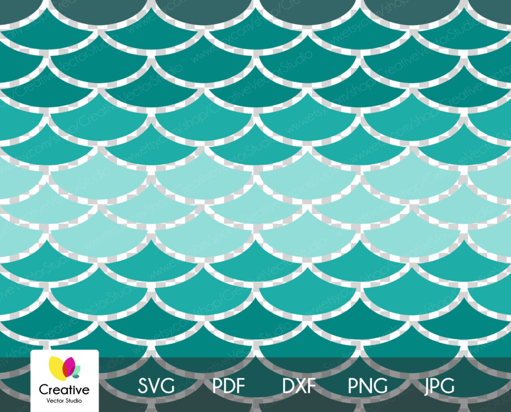 Mermaid Scale Stencil SVG