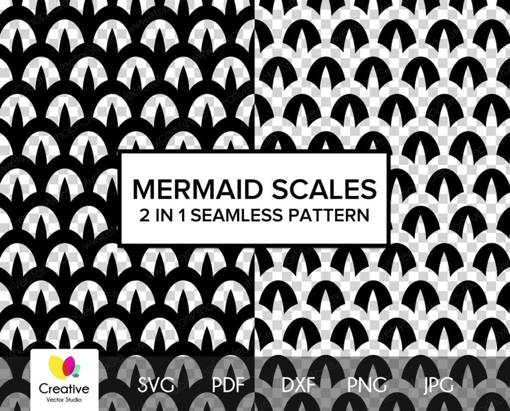 Mermaid Scale Stencil SVG