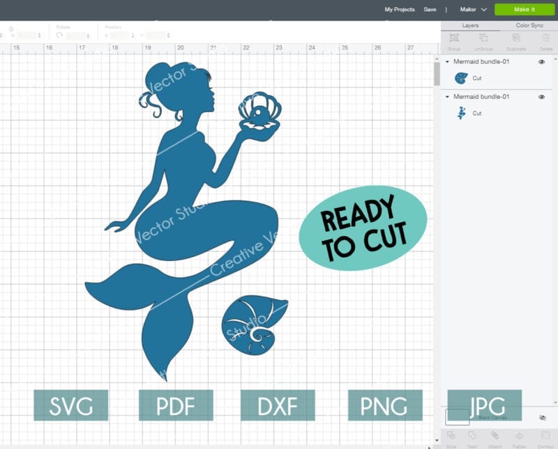 Download Mermaid Svg Bundle Cut File Creative Vector Studio