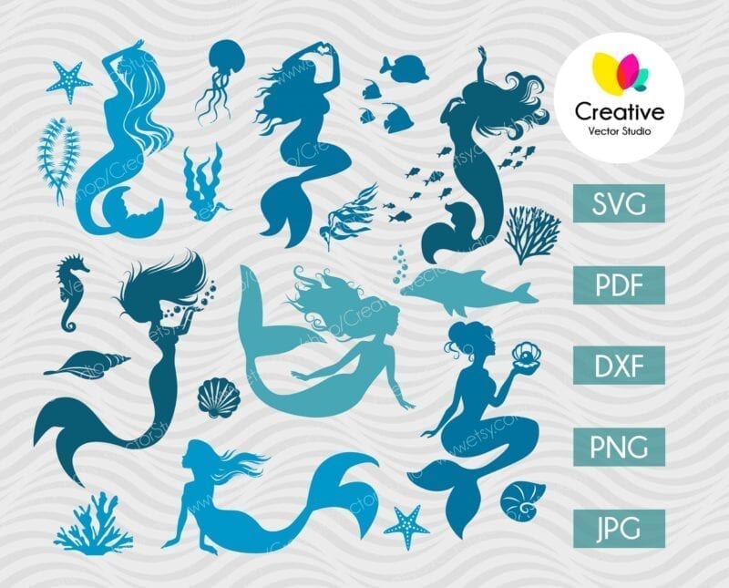 Mermaid SVG bundle