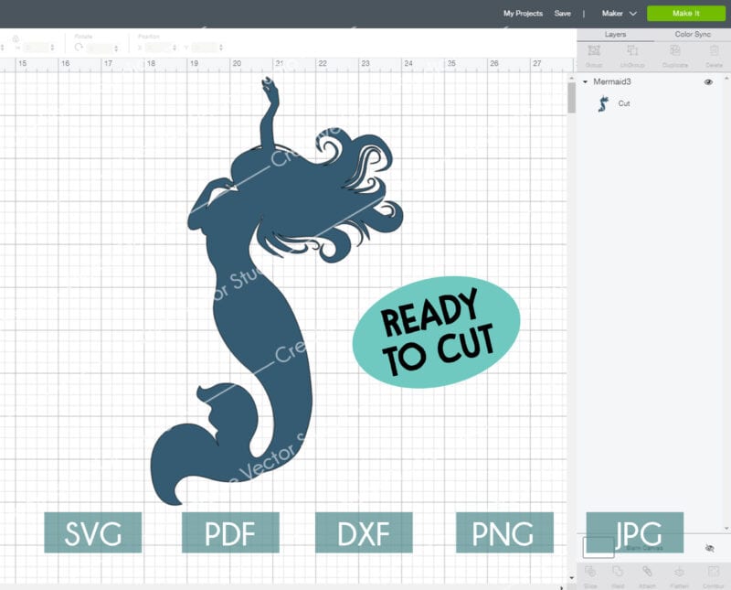Mermaid SVG cut files