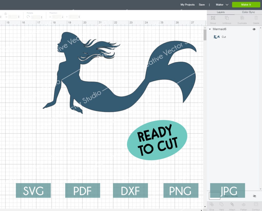 Little Mermaid SVG Cut File | Creative Vector Studio