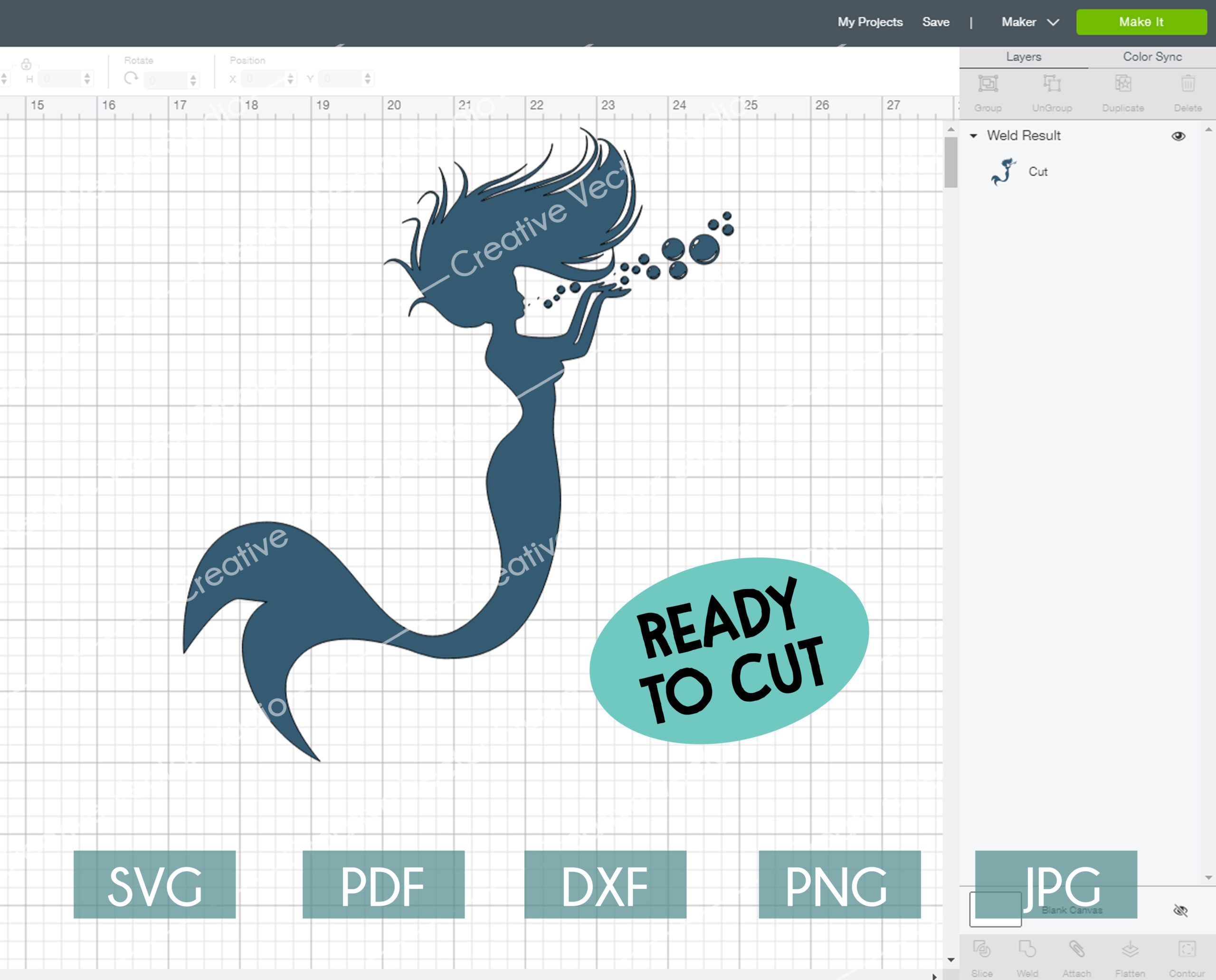 Free Mermaid Svg SVG PNG EPS DXF File