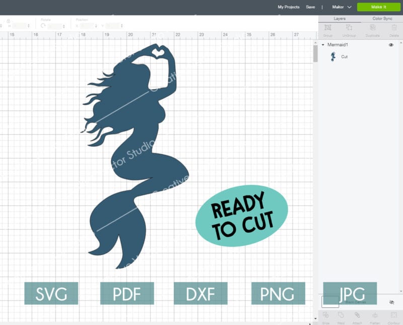 Mermaid SVG cut files