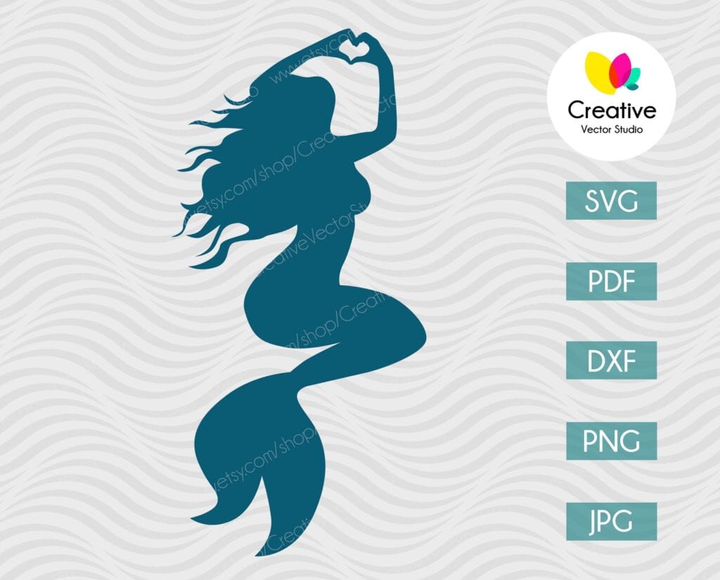 Mermaid SVG #3 Cut File | Creative Vector Studio