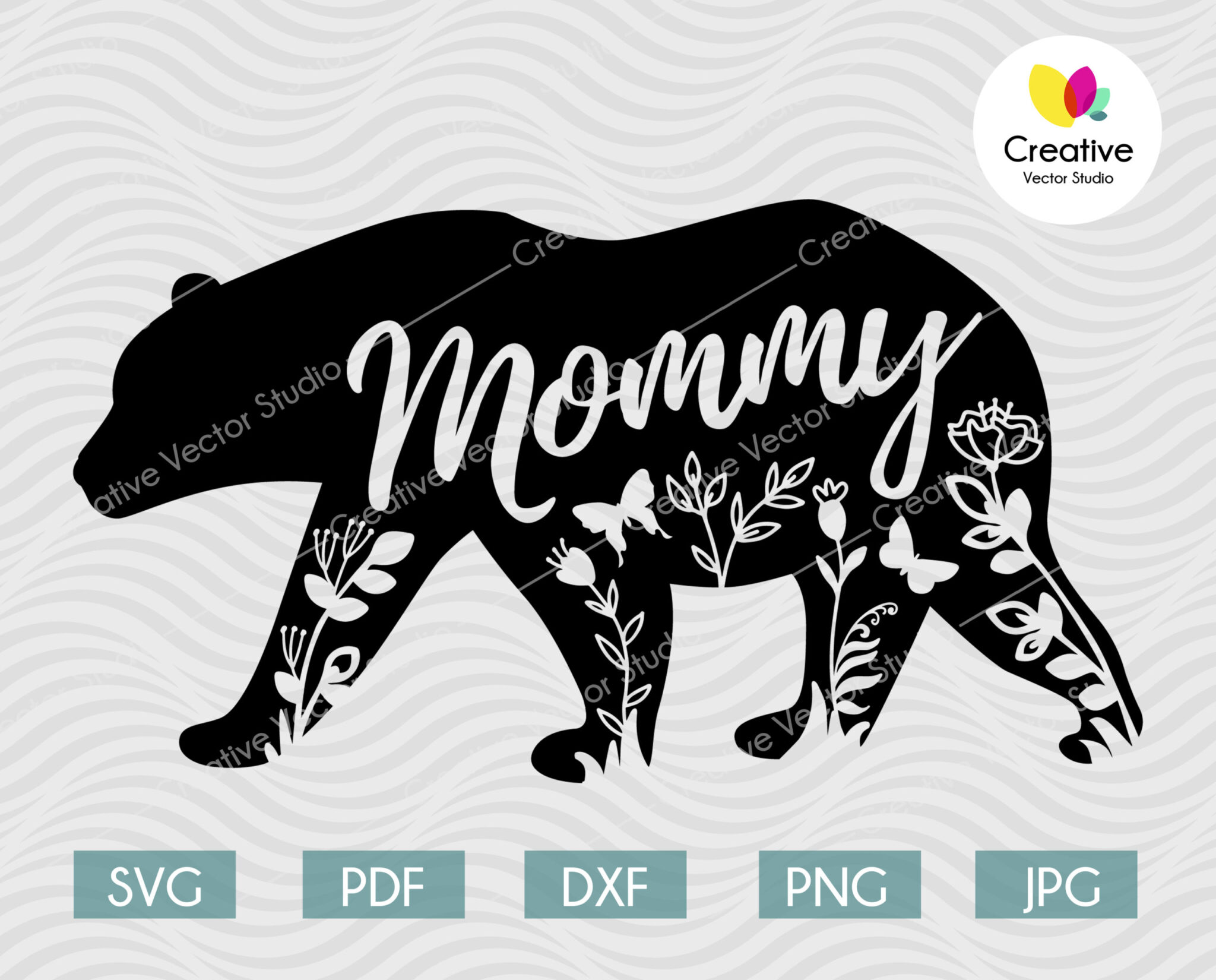 Floral Bear Family SVG Bundle | Creative Vector Studio