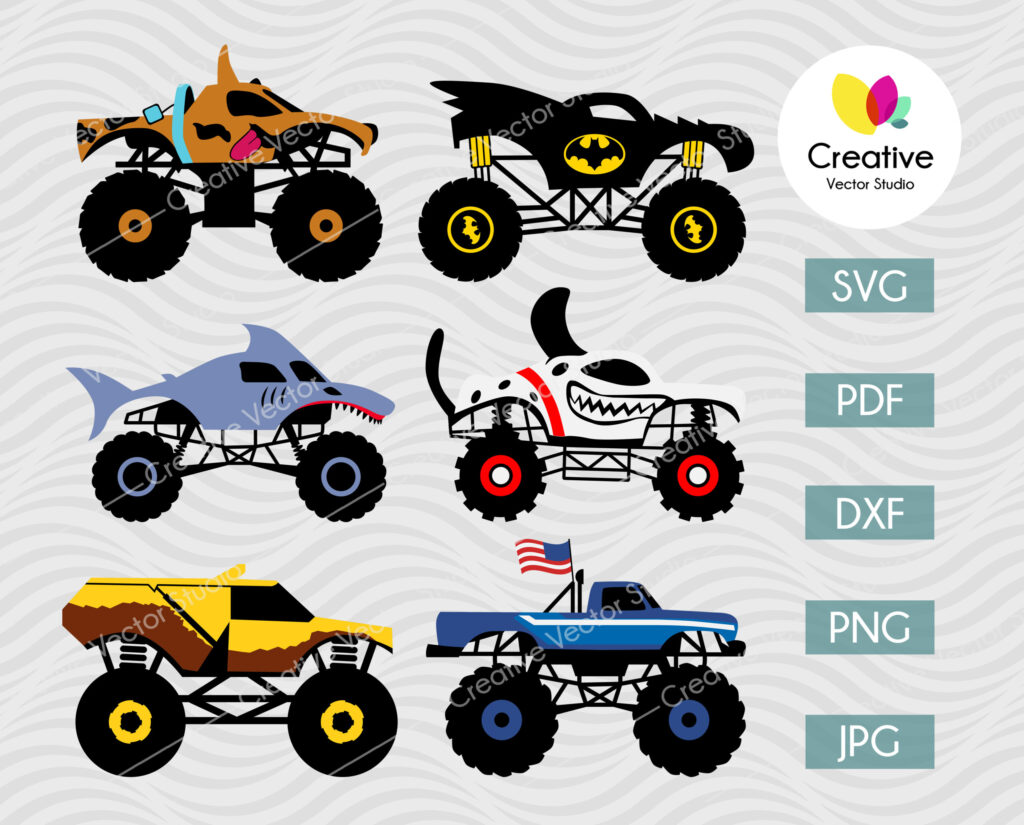 Download Monster Truck SVG Bundle #1 | Creative Vector Studio