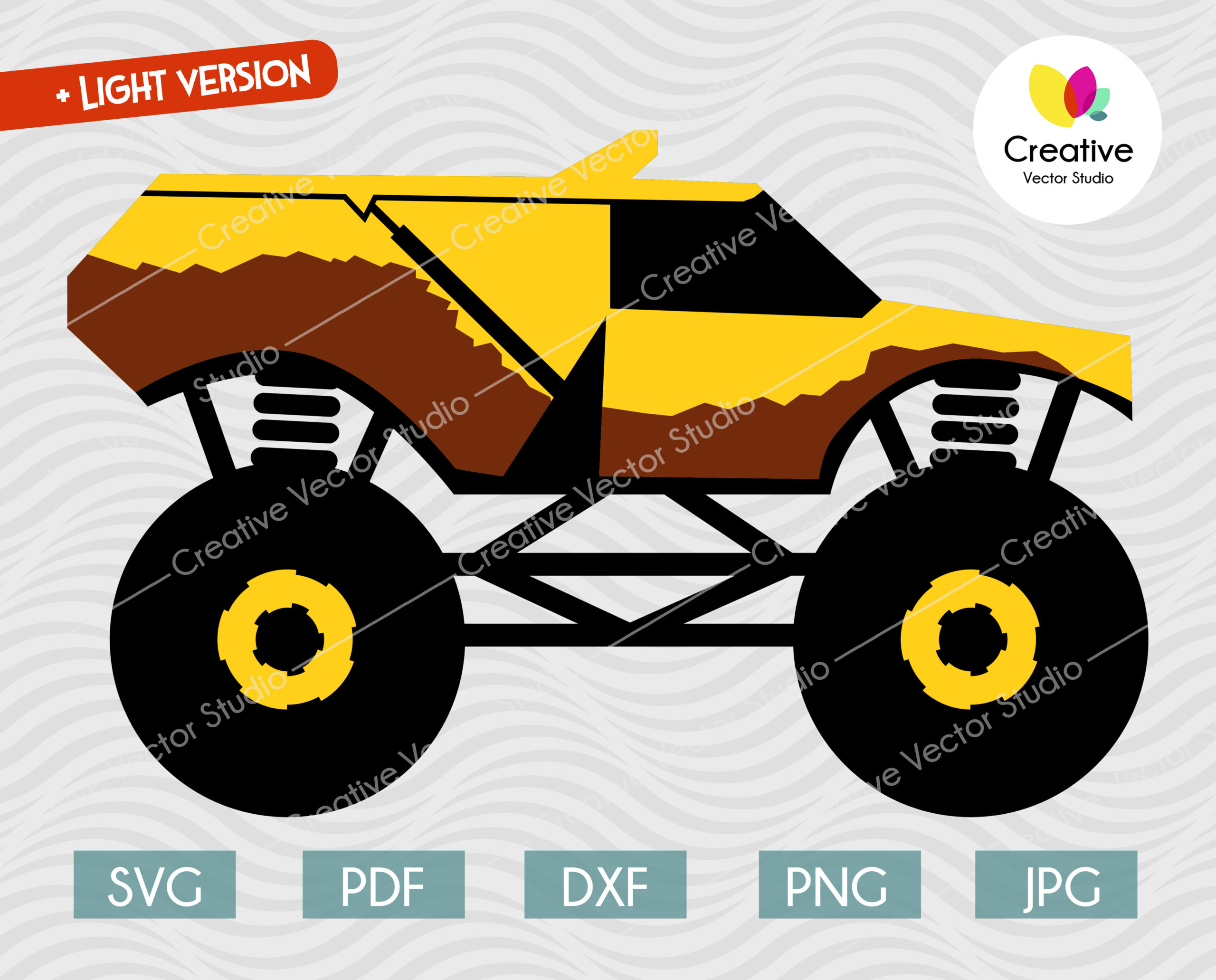 Download Yellow Monster Truck Svg Creative Vector Studio