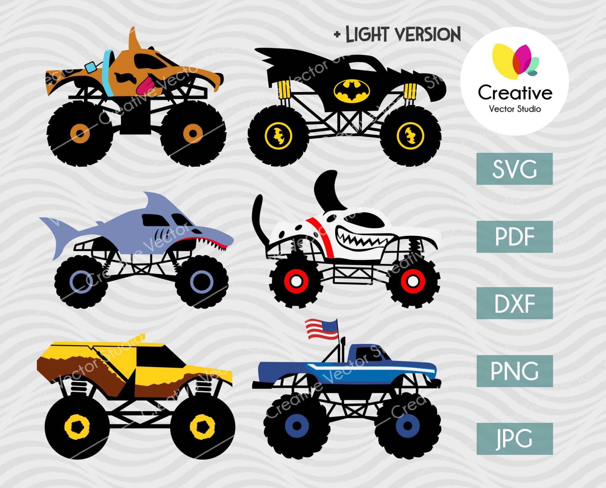 Download Monster Truck SVG Bundle #1 | Creative Vector Studio