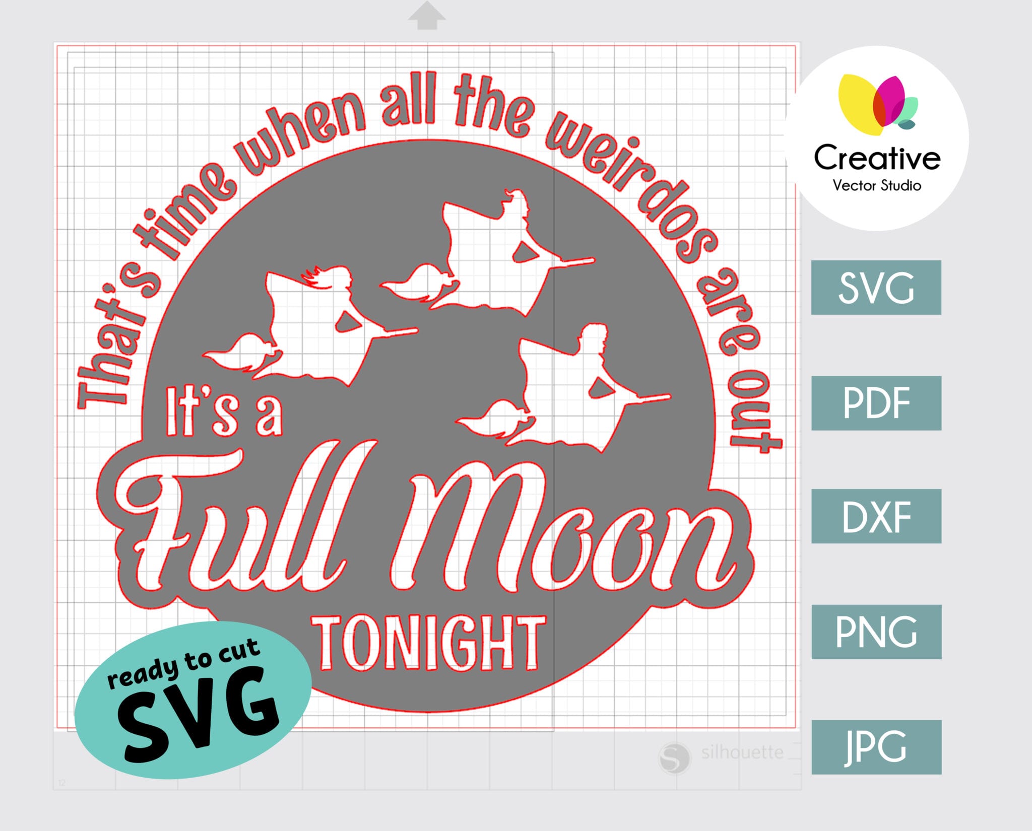 It s a full moon tonight svg creative vector studio