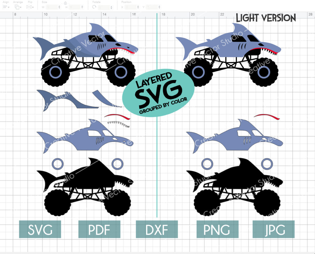 Download Shark Monster Truck SVG, DXF, Monster Jam Racing Car ...