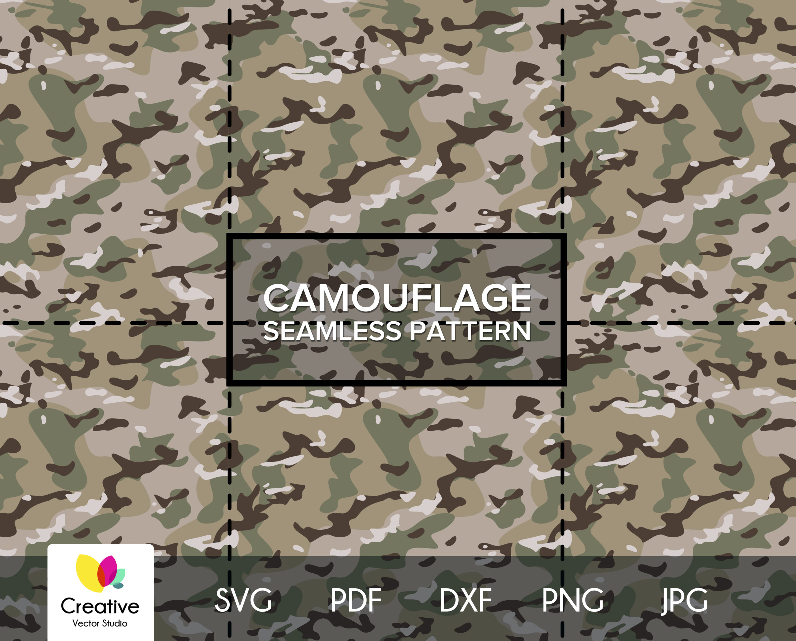Multicam Camouflage SVG Seamless Pattern Creative Vector Studio