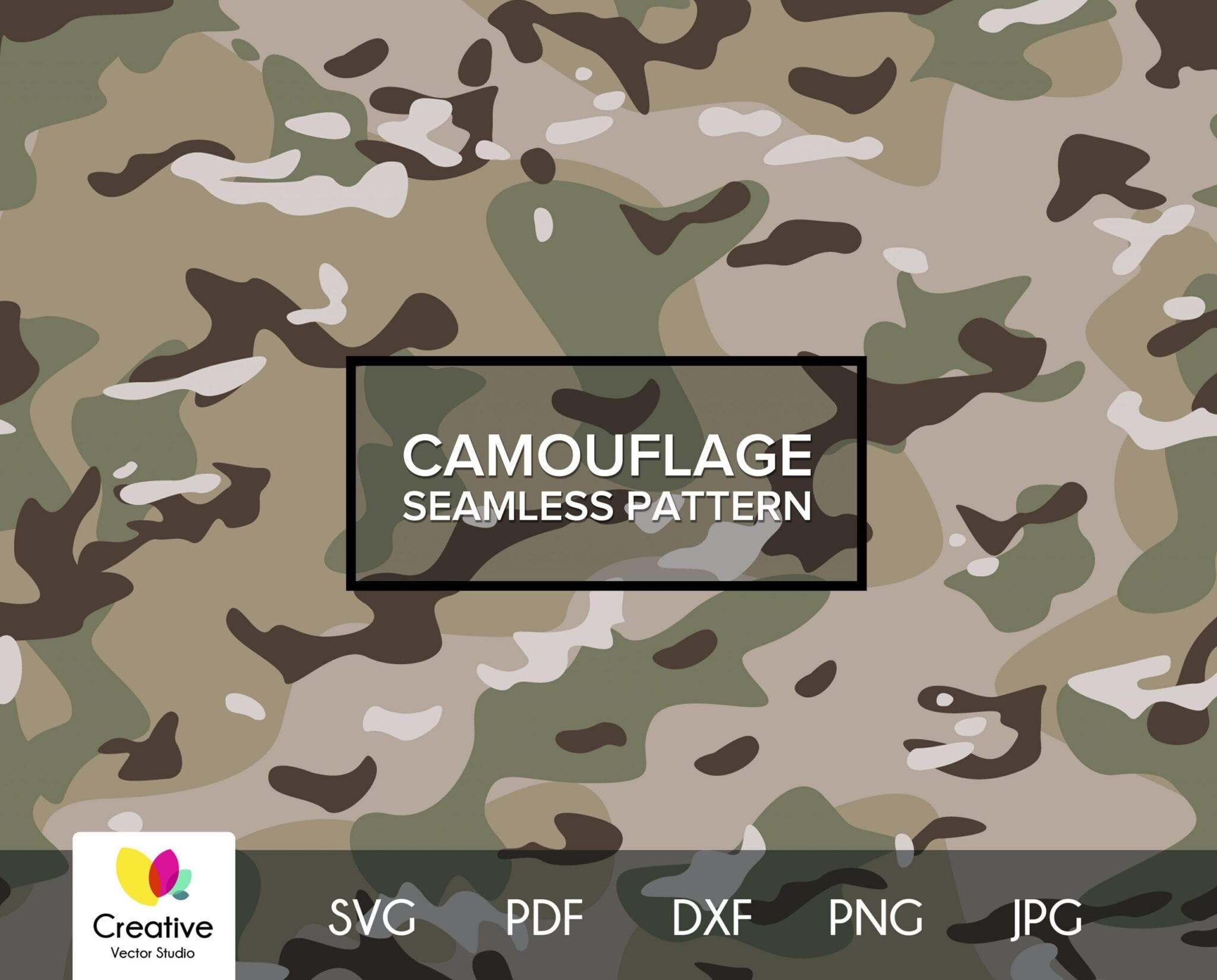 Multicam Camouflage SVG Seamless Pattern | Creative Vector Studio