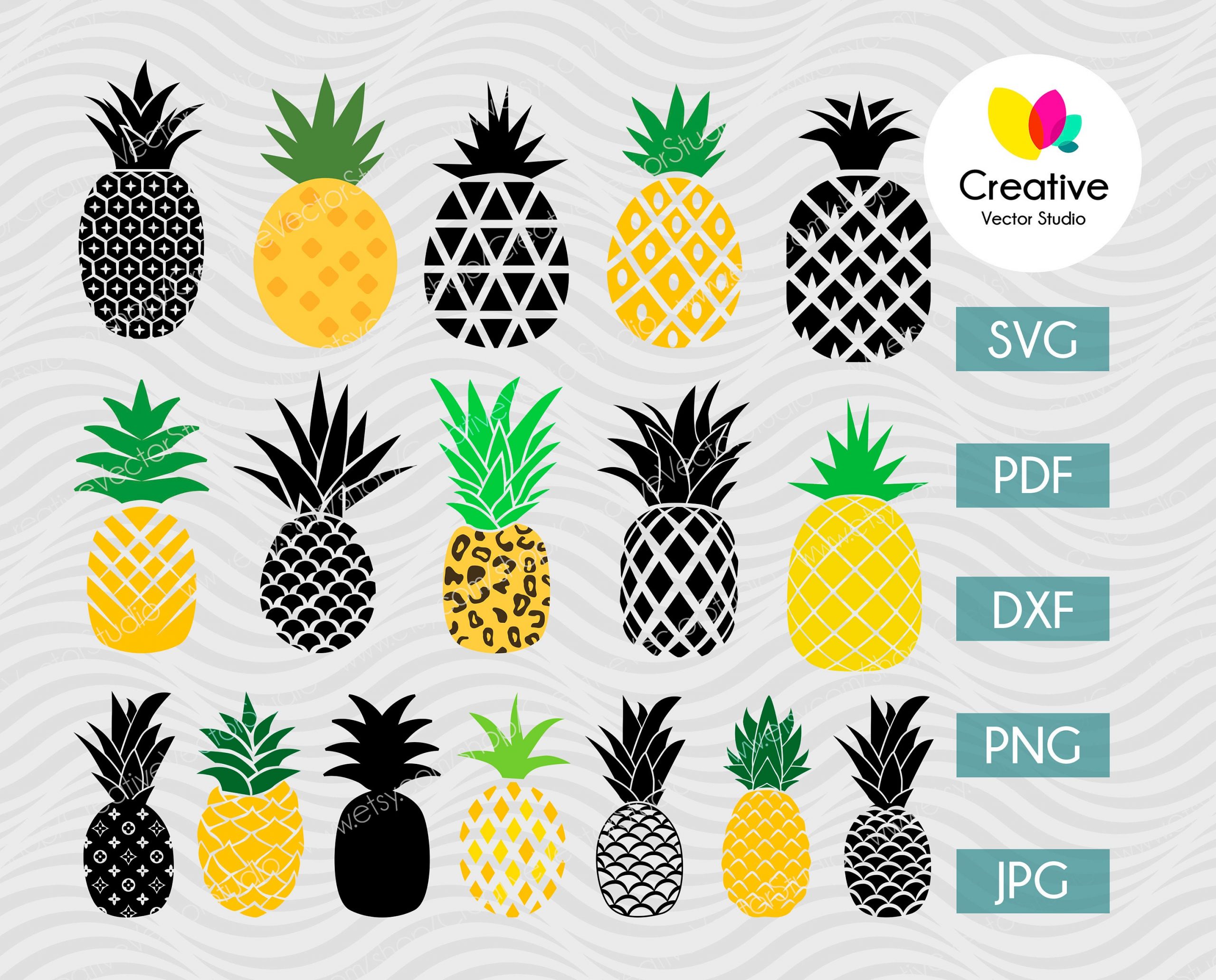 Pineapple SVG Bundle #2 Cut File | Creative Vector Studio