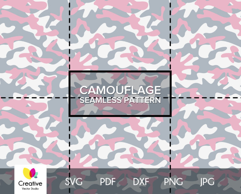 Pink Camouflage Seamless SVG Pattern