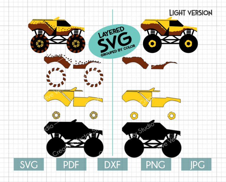Download Monster Truck SVG Bundle #1 | Creative Vector Studio