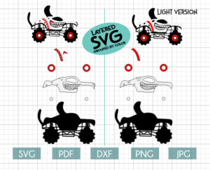Dalmatian Monster Truck SVG - Creative Vector Studio
