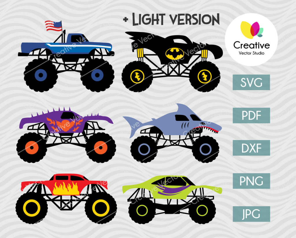 Download Monster Truck SVG Bundle #4 | Creative Vector Studio