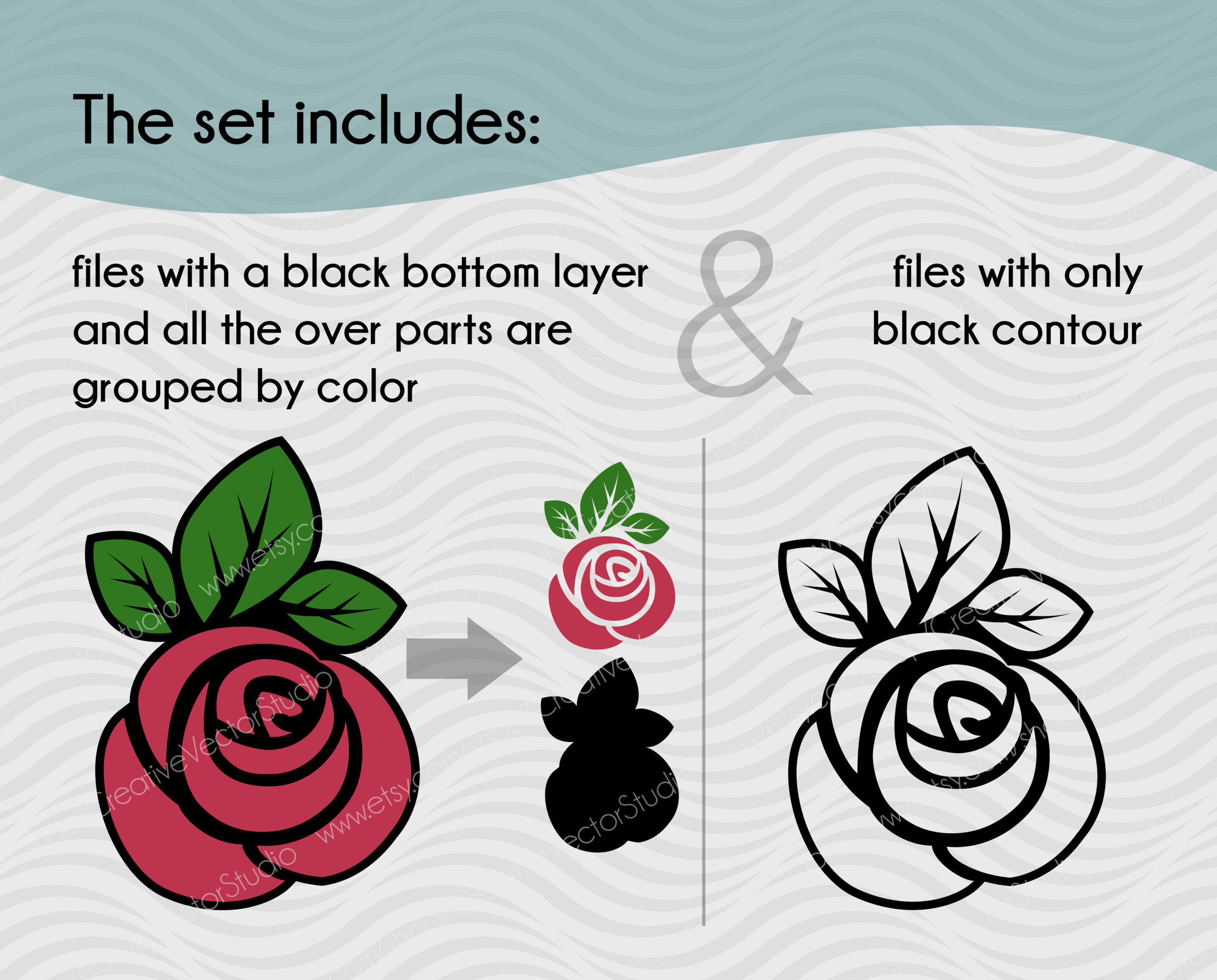 Silhouette Rose SVG Designs