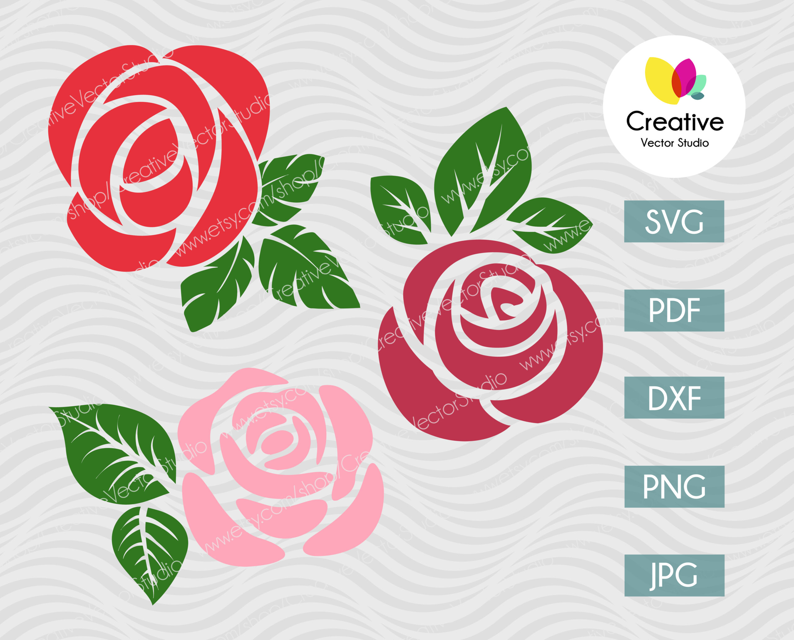 Download Rose Flower Svg Bundle Cut File Creative Vector Studio