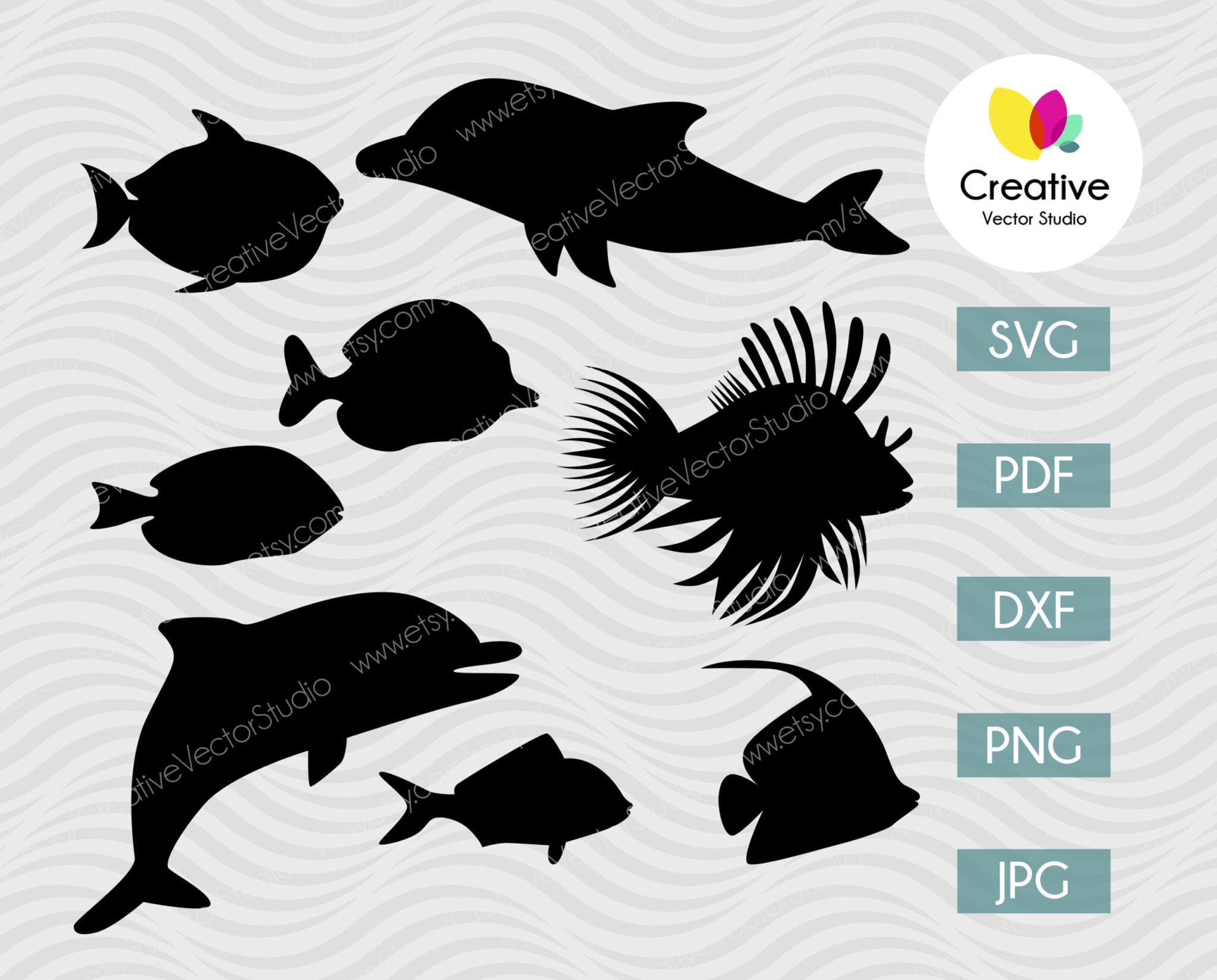 Sea Life SVG Bundle Cut File | Creative Vector Studio