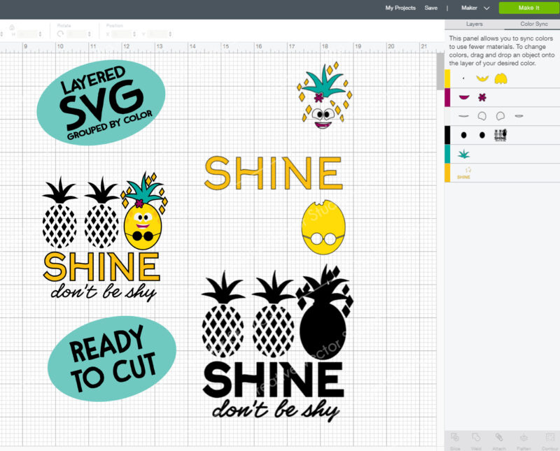 Shine, don't be shy svg