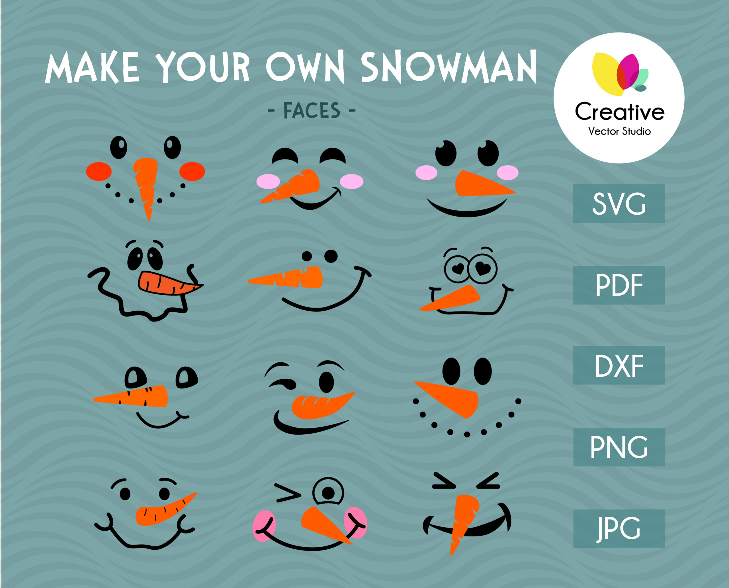 snowman face vector