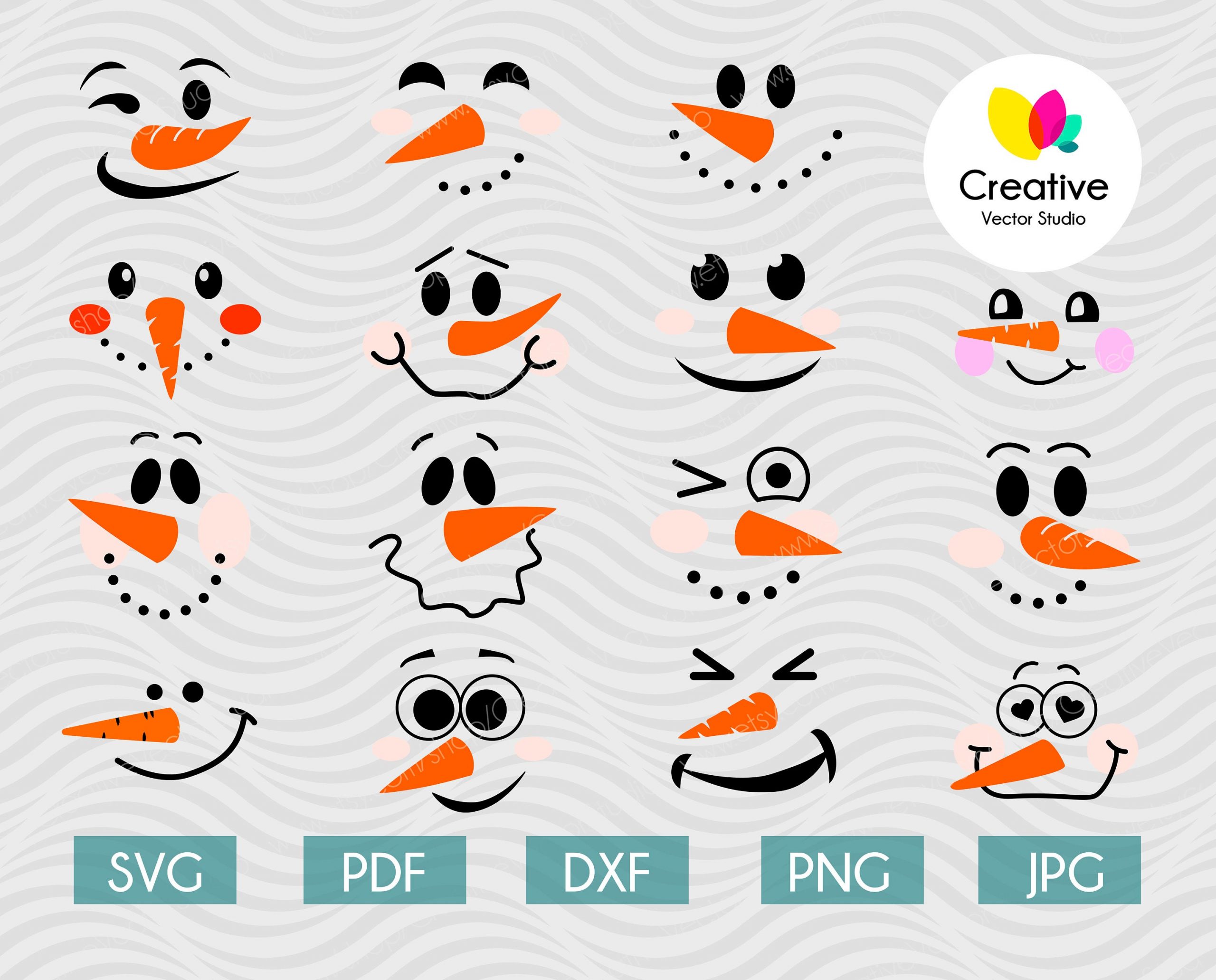 snowman face pattern