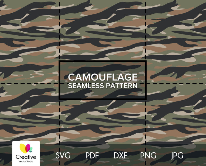 Tiger Camouflage Seamless SVG Pattern