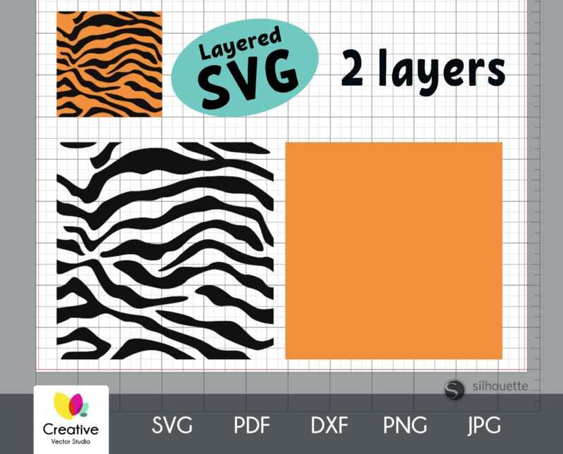 Layered Tiger Skin SVG Seamless Pattern