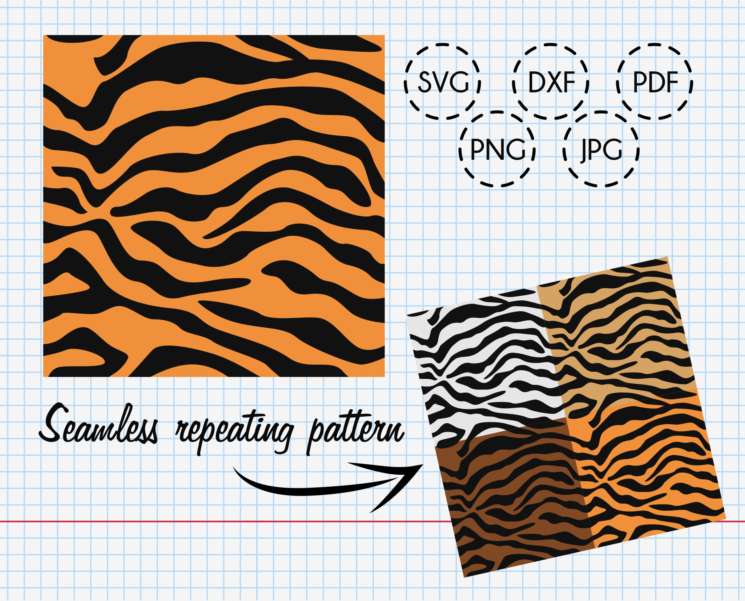 Tiger Skin Seamless Pattern SVG