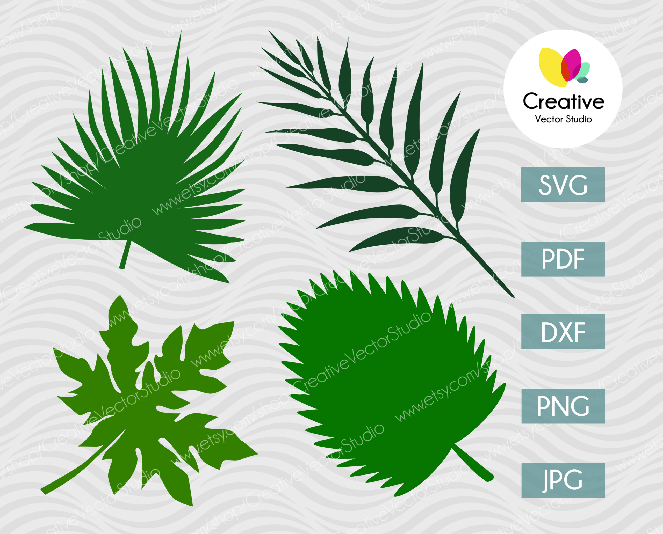 Download Tropical Leaves Svg Bundle Creative Vector Studio