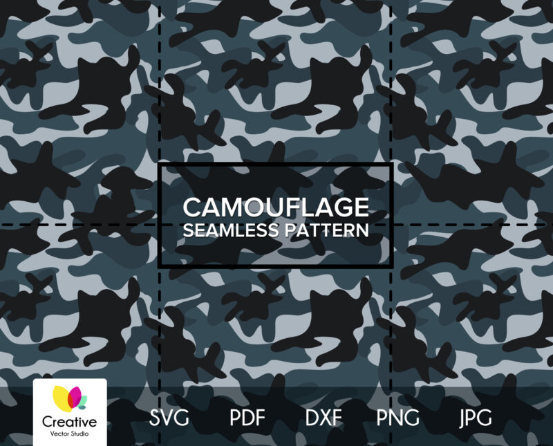 Turquoise Camouflage Seamless SVG Pattern