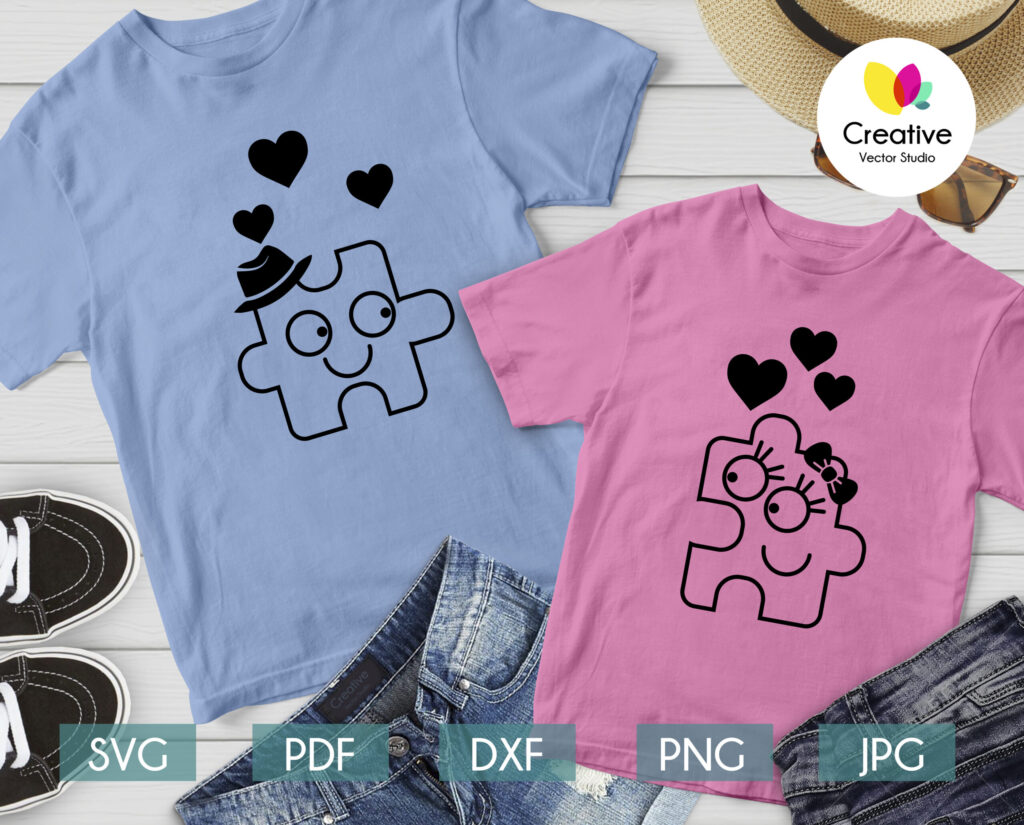 Download Couple Puzzle svg, Couple svg design | CreativeVectorStudio