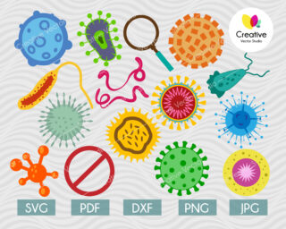 Viruses and Bacterias SVG Bundle