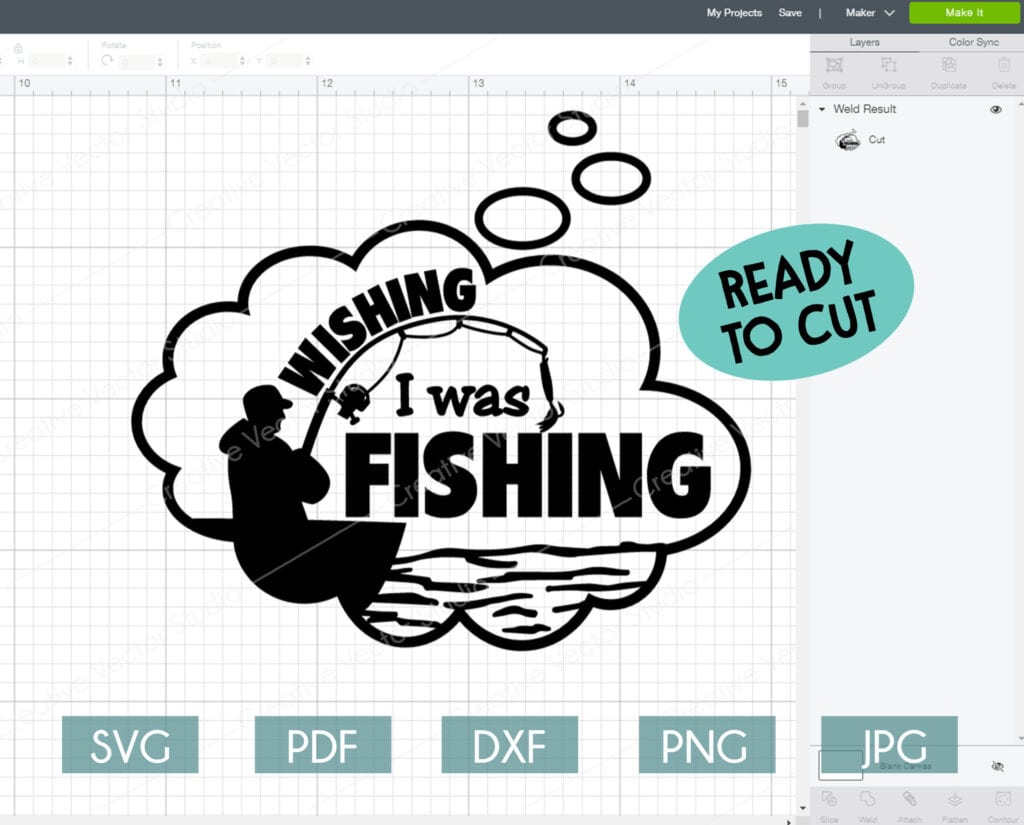 Wishing I was Fishing SVG | Creative Vector Studio