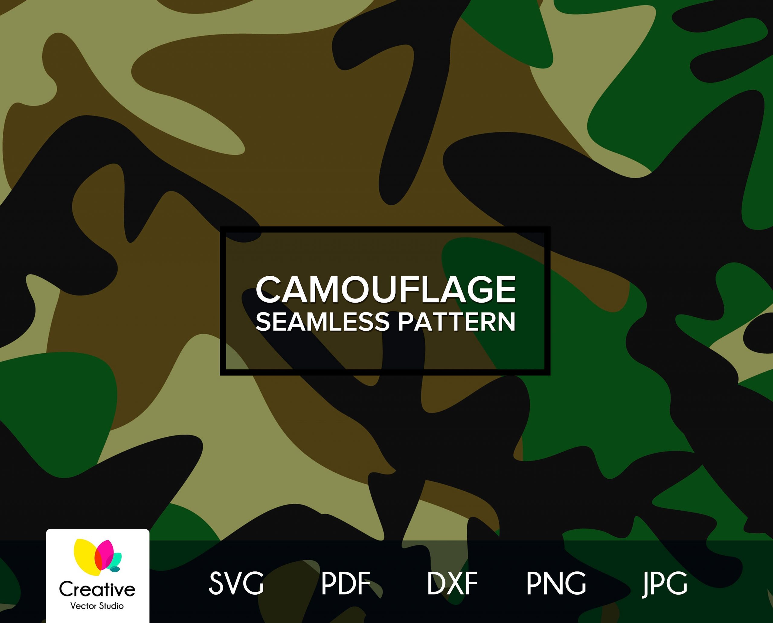 Green Camo Camouflage Seamless Pattern SVG