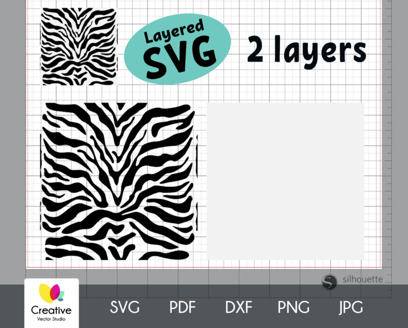 Layered Zebra Skin SVG Seamless Pattern