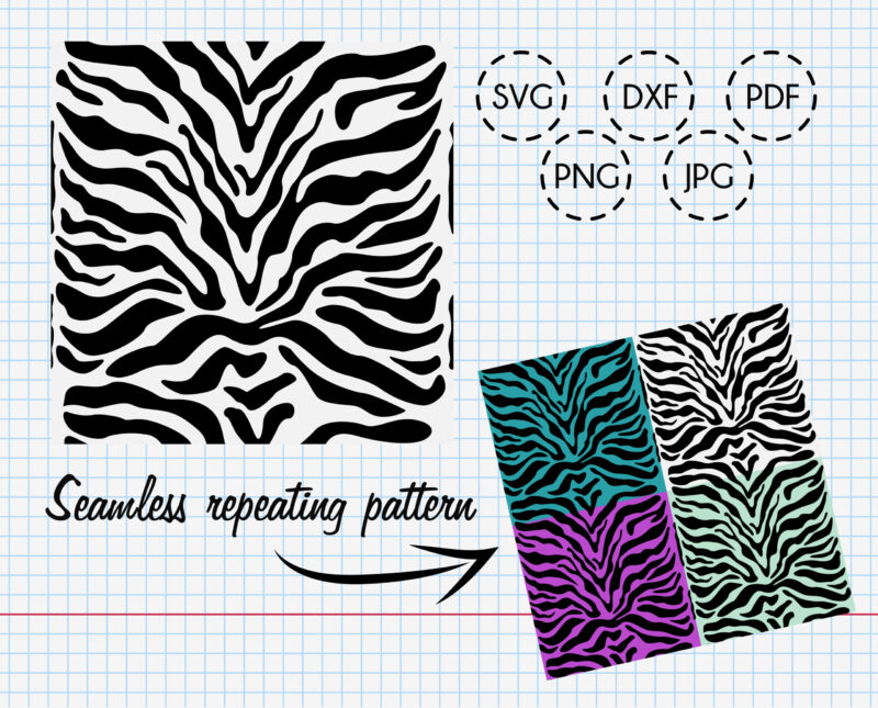 Zebra Skin SVG Seamless Pattern