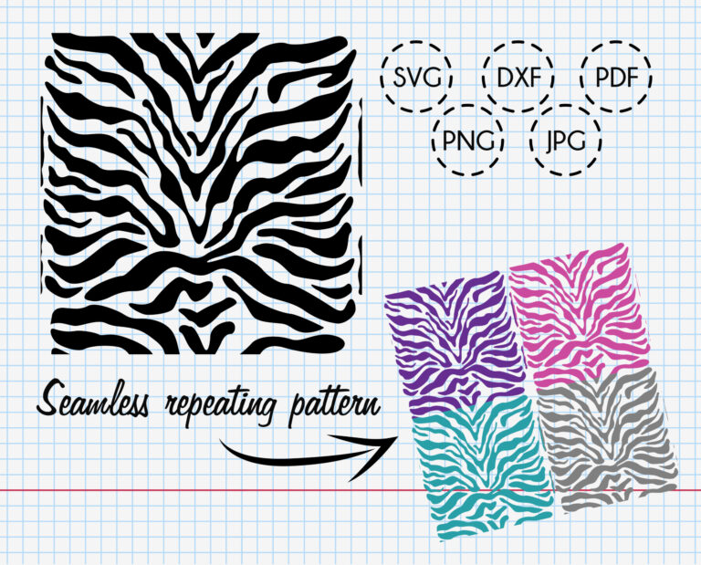 Zebra Skin Seamless Pattern SVG, PNG, DXF | Creative Vector Studio