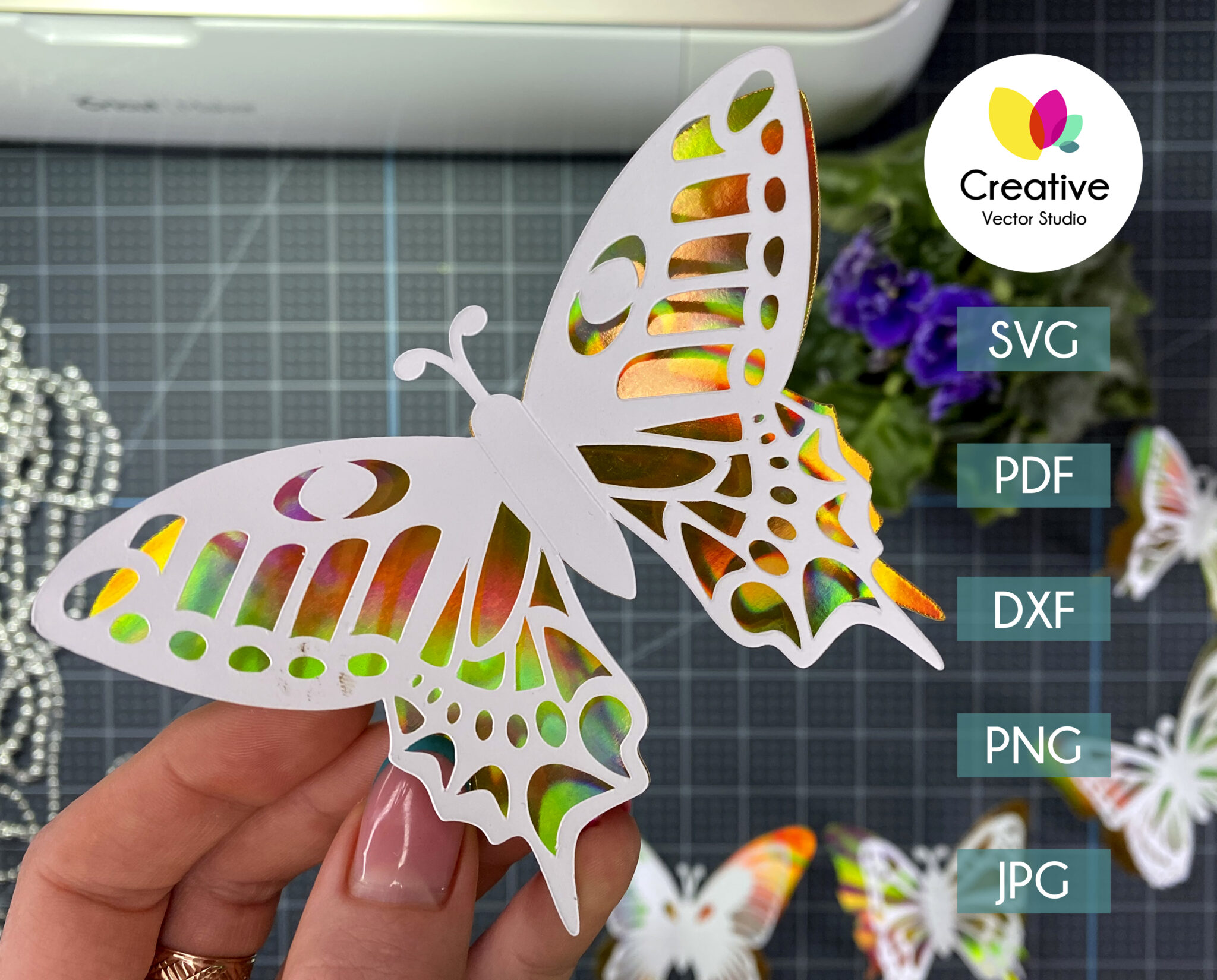 Download 3D Butterfly cutting template 2, Butterfly SVG, 3D ...